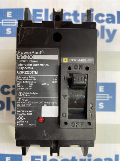QGP22200TM PowerPact 200 Amp 2 Pole 240V Circuit Breaker