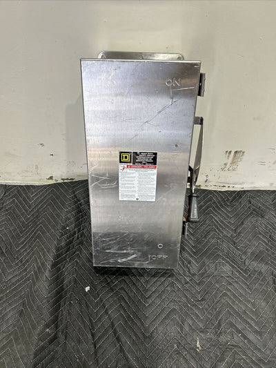 HU363DS Stainless Steel 100 AMP 600 V Square D Safety Switch Non-Fused