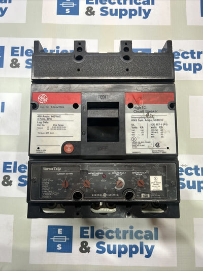 GE TJL4V2604 3 pole 400 amp 600v Circuit Breakers W /T4VTG LIG