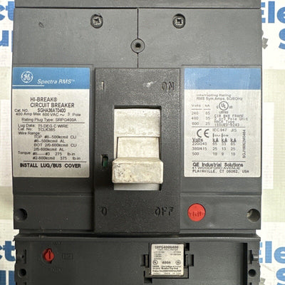 SGHA36AT0400 GE 400 Amp TRIP 600V 3 Pole Circuit Breaker