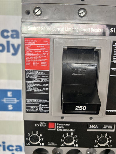 CFD63B250 Siemens  250A 600V Sentron Series Breaker