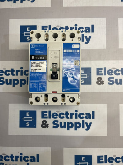 HFD3020 Cutler Hammer Circuit Breaker 3 Pole 20 Amp 600V New Surpls 1yr Warranty