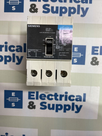 NGB3B100B  New Siemens 100 Amp 3 Pole 25kA@ 480 Volt Bolt On Circuit Breaker