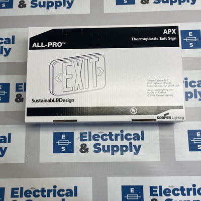 All-Pro 25-Watt White Integrated LED Exit Sign with Green Letters