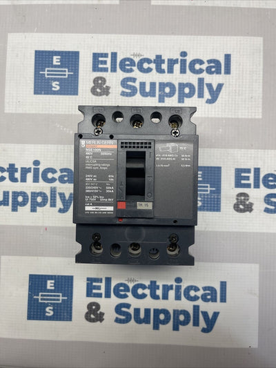 NENL34015 Merlin Gerin  15A 480V 50/60Hz 3 Pole NSE100N Circuit Breaker