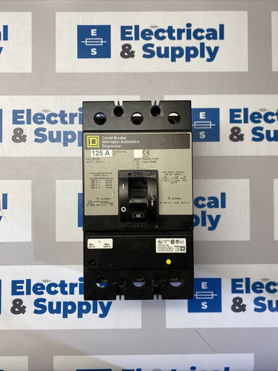 KAL36125 SQUARE D 3 POLE 125A 600VAC CIRCUIT BREAKER