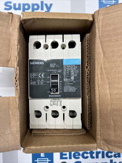 NGG3B050L SIEMENS 3POLE 50AMP 480V 25KA CIRCUIT BREAKER NEW