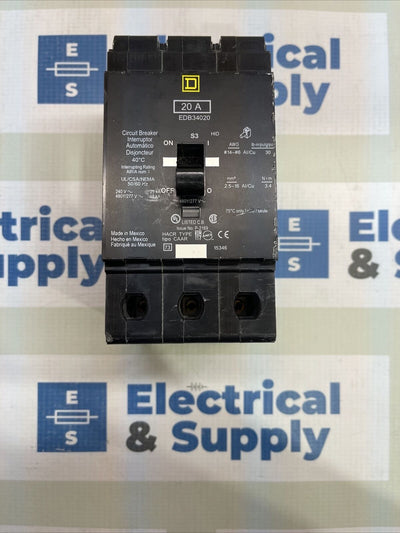 EDB34020 20 Amp 480Y/277 VAC 3 Pole Bolt-On Circuit Breaker