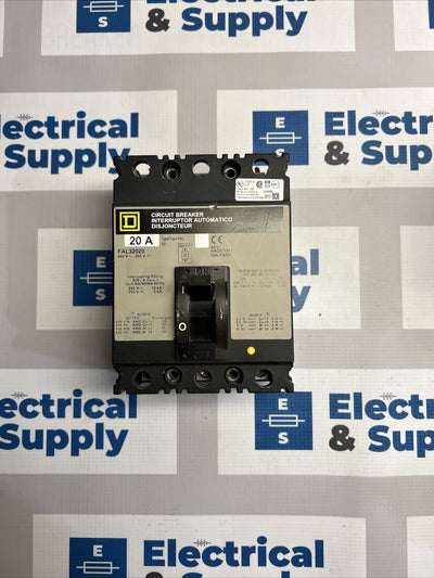 FAL32020 SQUARE D 3 POLE 20 AMP 240V CIRCUIT BREAKER New Surplus