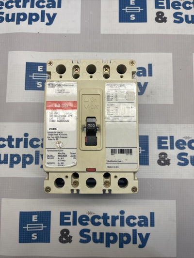 CUTLER HAMMER EATON FD3200 CIRCUIT BREAKER 3 POLE 200 AMPS 600VAC RATED