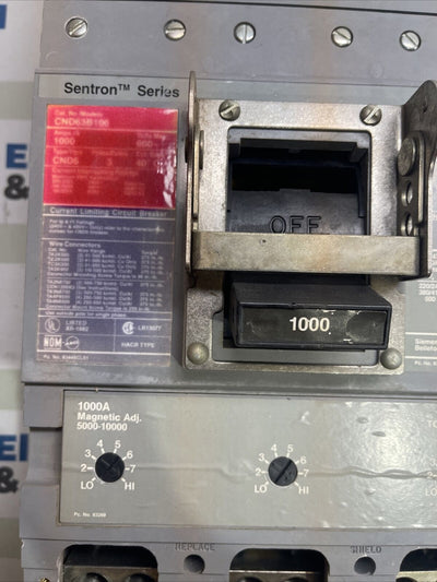 CND63B120 ITE Siemens CND6 3 Pole 1000 Amp 600 V Circuit Breaker