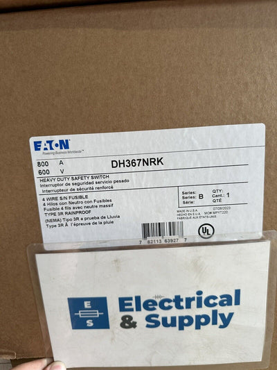 800AMP 600V DISCONNECT NEMA 3R 3PHASE 4WIRE EATON DH367NRK NEW IN BOX **