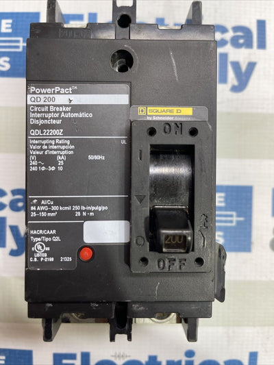 QDL22200 200 Amp 240V 2 Pole Circuit Breaker Square D New Surplus