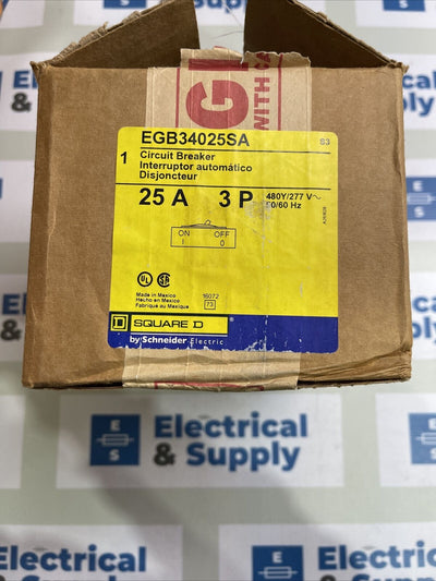 Square D EGB34025SA 25Amp 480v Shunt Trip 3p Bolt-on Breaker New In Box