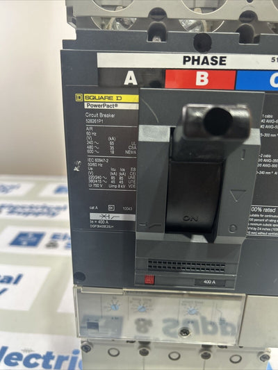 528261P1 SQUARE D POWERPACT BREAKER 600 VAC 400 AMP 3 POLE