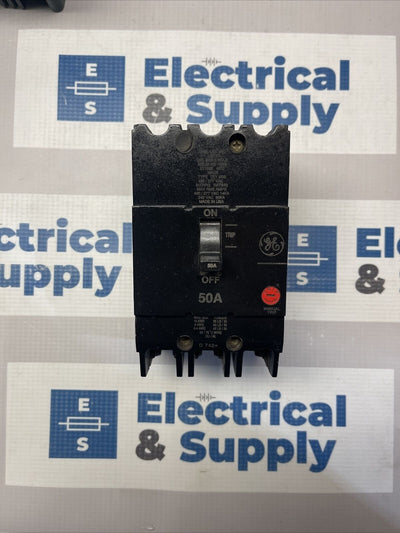 TEY350 GE 3 POLE  50A 277/480VAC MOLDED CASE CIRCUIT BREAKER pullout