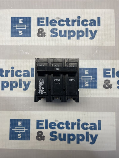 Eaton Br320 20 Amp 3 Pole Standard Trip Circuit Breaker Cutlet Hammer surplus