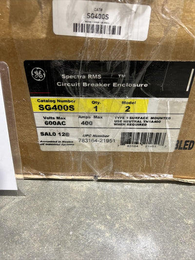 NEW GE SG400S BREAKER ENCLOSURE DISCONNECT NEMA 1 W/ 400a Breaker Included
