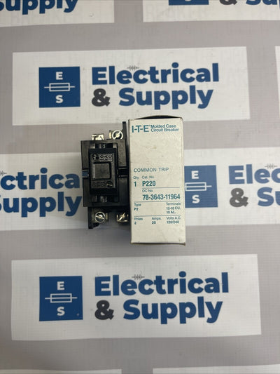 NEW ITE P220 20 Amp 2 pole 120/240V Pushmatic Single Phase Circuit Breaker