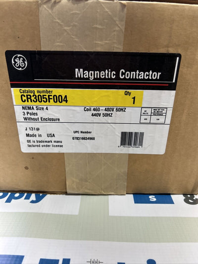 CR305F004 GENERAL ELECTRIC NEMA Size 4 3 Pole Coil 460-480v 60hz