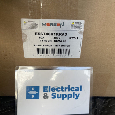 MERSEN ES6T48R1KRA3 60 amp 480v type 3R Nema fusible shunt trip switch