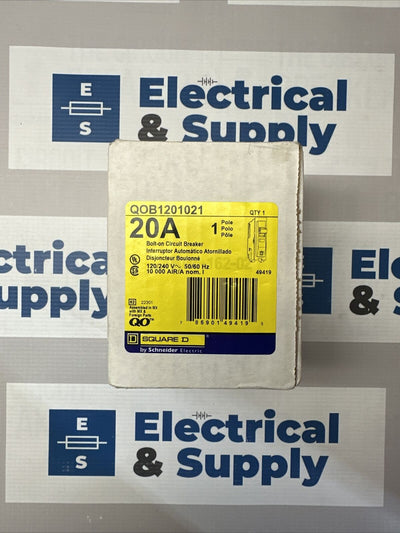 NEW Square D QOB QOB1201021 1 Pole 20 Amp 120V Shunt Trip Circuit Breaker