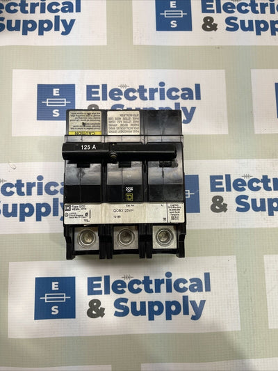 Square D QOB3125VH 3 pole 125 amp 22kA@240v Bolt on Circuit Breaker New Surplus