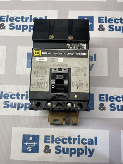 FA34030 Square D Gray Label Circuit Breaker 3 Pole 30 Amp 480V Surplus