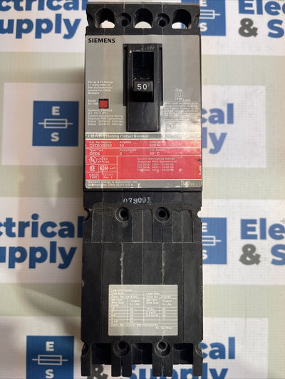SIEMENS CED63B050 Circuit Breaker 3P 50 A 600V