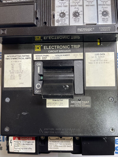 Square D LX36400G 600V 400 A  3P Electronic Trip Circuit Breaker