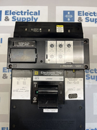 SQUARE D LX36400, 400 Amp, 600 Volt, 3P, LSI Trip, Breaker Recon 1yr Warranty