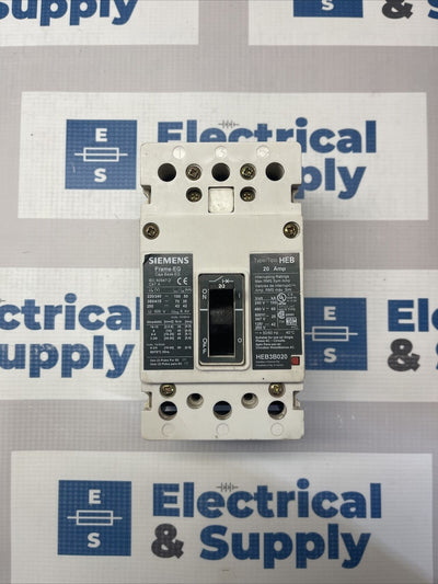 HEB3B020B SIEMENS 3 POLE 20A 600V 25KA CIRCUIT BREAKER