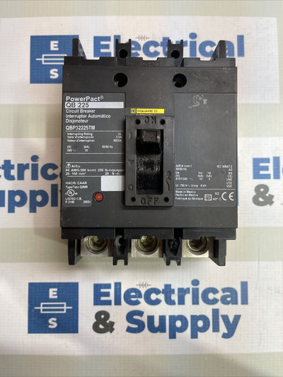 QBP32225TM PowerPact 225 Amp 240 VAC Circuit Breaker New Surplus