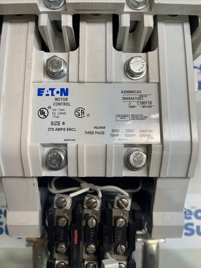 Eaton A200M5CAC A200 Starter Size 5  3 Pole 120V 60Hz Coil New Surplus