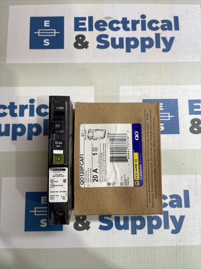 Square D QO120PCAFI 20 Amp 1 Pole Arc Fault Circuit Interrupter Circuit Breaker