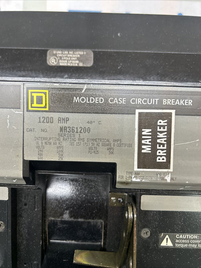 NA361200 SQUARE D I-LINE CIRCUIT BREAKER 1200AMP 600V 3POLE 1 Yr Warnty