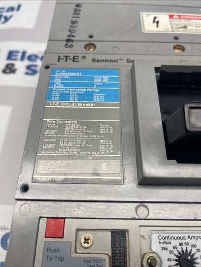 SJD69300NGT Siemens  300 Amp SENSITRIP III Electronic Breaker with GFI