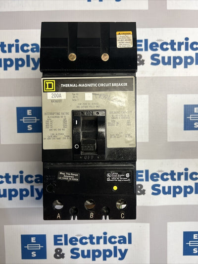 KA36200 Square D 3 Pole 200A 600VAC Molded Case Circuit Breaker 2 YEAR WARRANTY