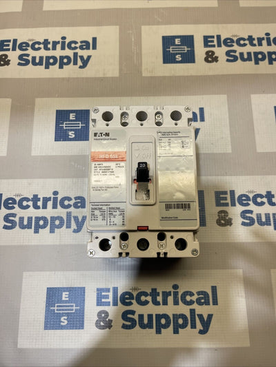 HFD3020 Cutler Hammer Circuit Breaker 3 Pole 20 Amp 600V 1yr Warranty Newsurplus