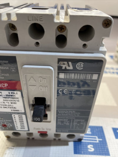 HMCP100R3C EATON 3P 100A 600V MOTOR CIRCUIT PROTECTOR NEW Surplus Minor Flaws