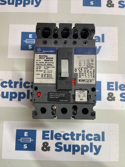 SEDA36AT0030 GE SPECTRA SEDA CIRCUIT BREAKER 30AMP 600VOLT 3POLE W/30A TRIP