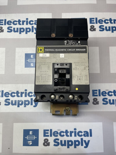 FA34020 SQUARE D 20 amp Grey Label 480 volt I Line Circuit Breaker Surplus