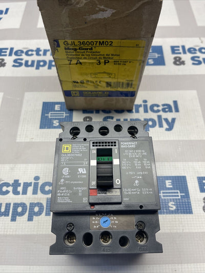 GJL36007M02 SQUARE D 3 POLE 600Y/347V 7AMP CIRCUIT BREAKER NEW