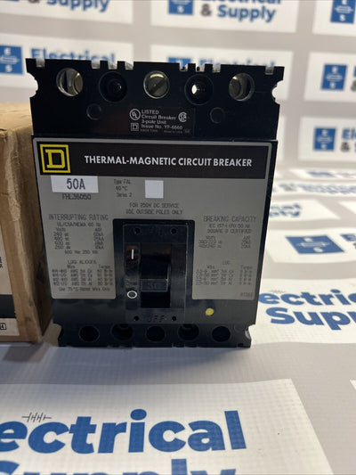FHL36050 Square D 3 Pole Molded Case Circuit Breaker 50A