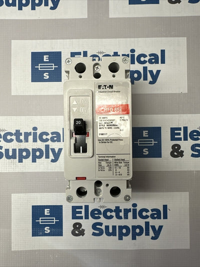 HFD2020 Cutler Hammer, Eaton, Westinghouse 600V 20A Series C HFD Circuit Breaker