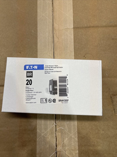 Eaton Cutler Hammer BRHN120GF 22k Aic Ground Fault 1p 20 Amp Breaker