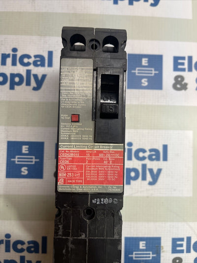 CED62B015 SIEMENS 2 POLE 15AMP 600V CIRCUIT BREAKER