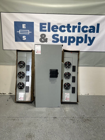 GE 400 AmpMeter Mod 3 208y/120 6 Meter Stack New With Breakers TMPSb4R TMP8312R