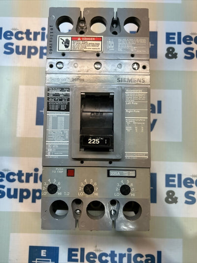 HFD63F250 SIEMENS CIRCUIT BREAKER 225 AMP TRIP 3 POLES 600VAC