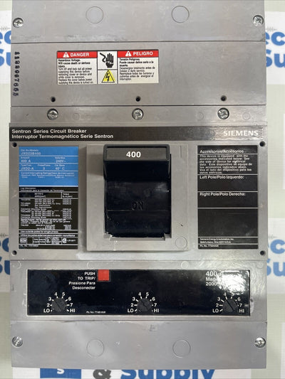 JXD23B400 Circuit Breaker 400 Amp JXD2-A 3-Pole 240V 65kA New Pull Out.